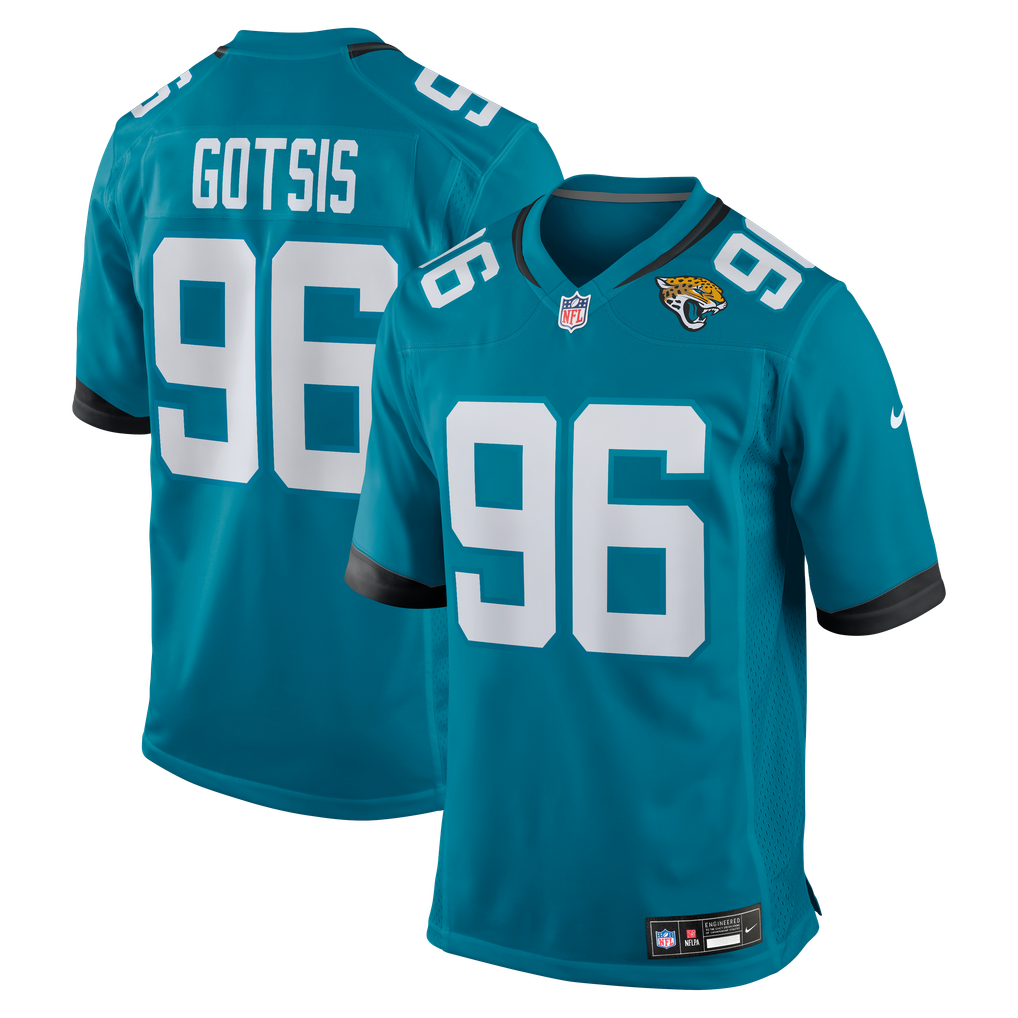 Men's Jacksonville Jaguars Adam Gotsis Nike Teal Game Jersey - Image 1