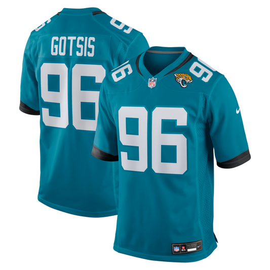 Men's Jacksonville Jaguars Adam Gotsis Nike Teal Game Jersey - Image 1
