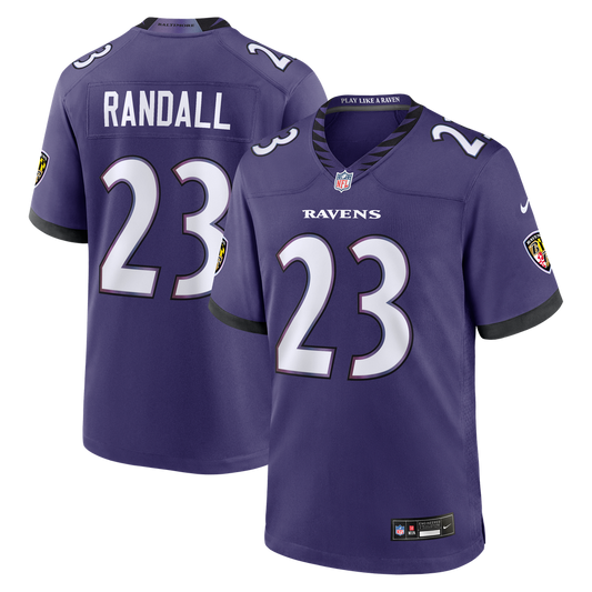 Men's Baltimore Ravens Adam Randall Nike Purple Team Game Jersey