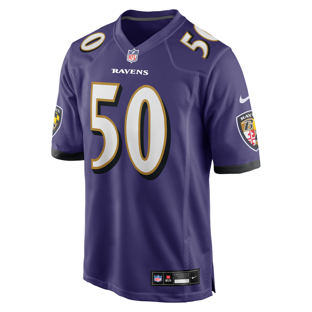 Men's Baltimore Ravens Adisa Isaac Nike Purple Team Game Jersey
