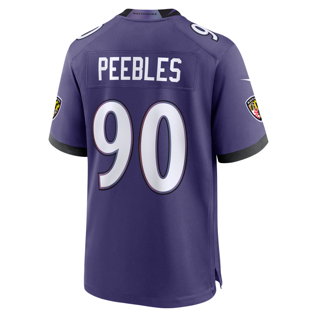 Men's Baltimore Ravens Aeneas Peebles Nike Purple Team Game Jersey