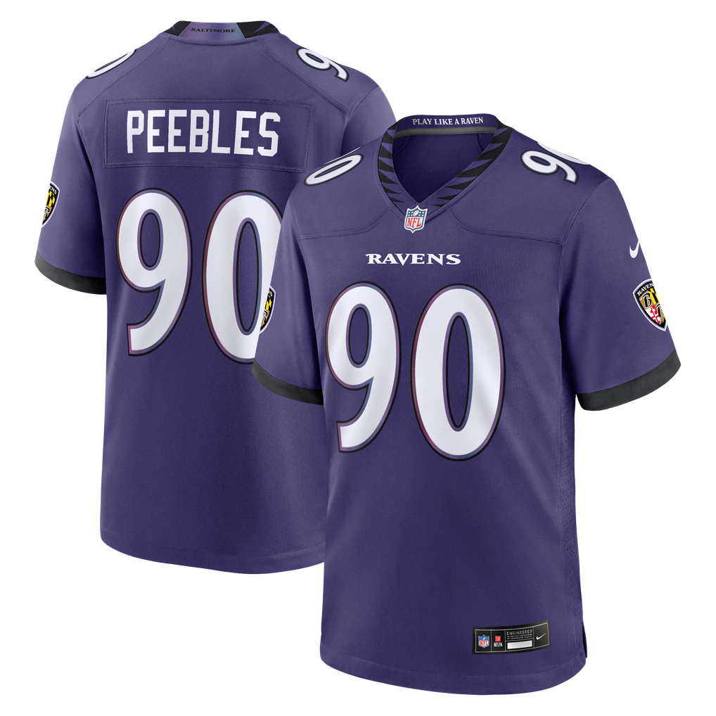 Men's Baltimore Ravens Aeneas Peebles Nike Purple Team Game Jersey
