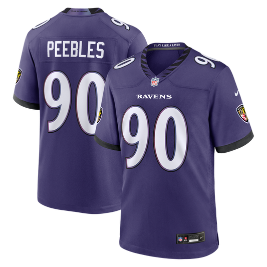 Men's Baltimore Ravens Aeneas Peebles Nike Purple Team Game Jersey