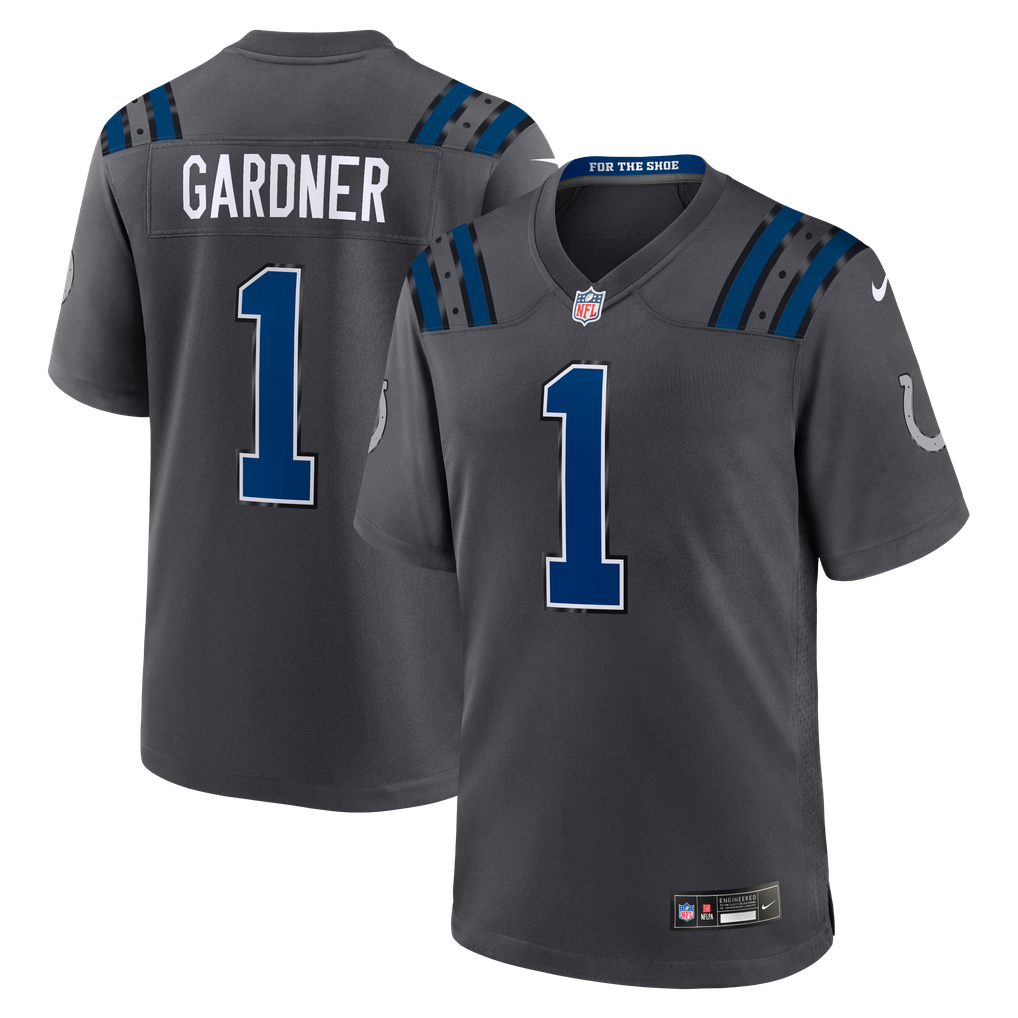 Men's Indianapolis Colts Ahmad Sauce Gardner Nike Anthracite 2026 Rivalries Collection Game Jersey - Image 1