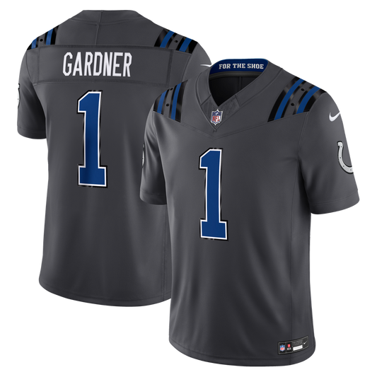 Men's Indianapolis Colts Ahmad Sauce Gardner Nike Anthracite 2026 Rivalries Collection Stitched Limited Jersey - Image 1