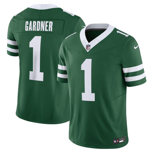 Men's New York Jets Ahmad Sauce Gardner Nike Legacy Green Vapor F.U.S.E. Limited Jersey - Image 1