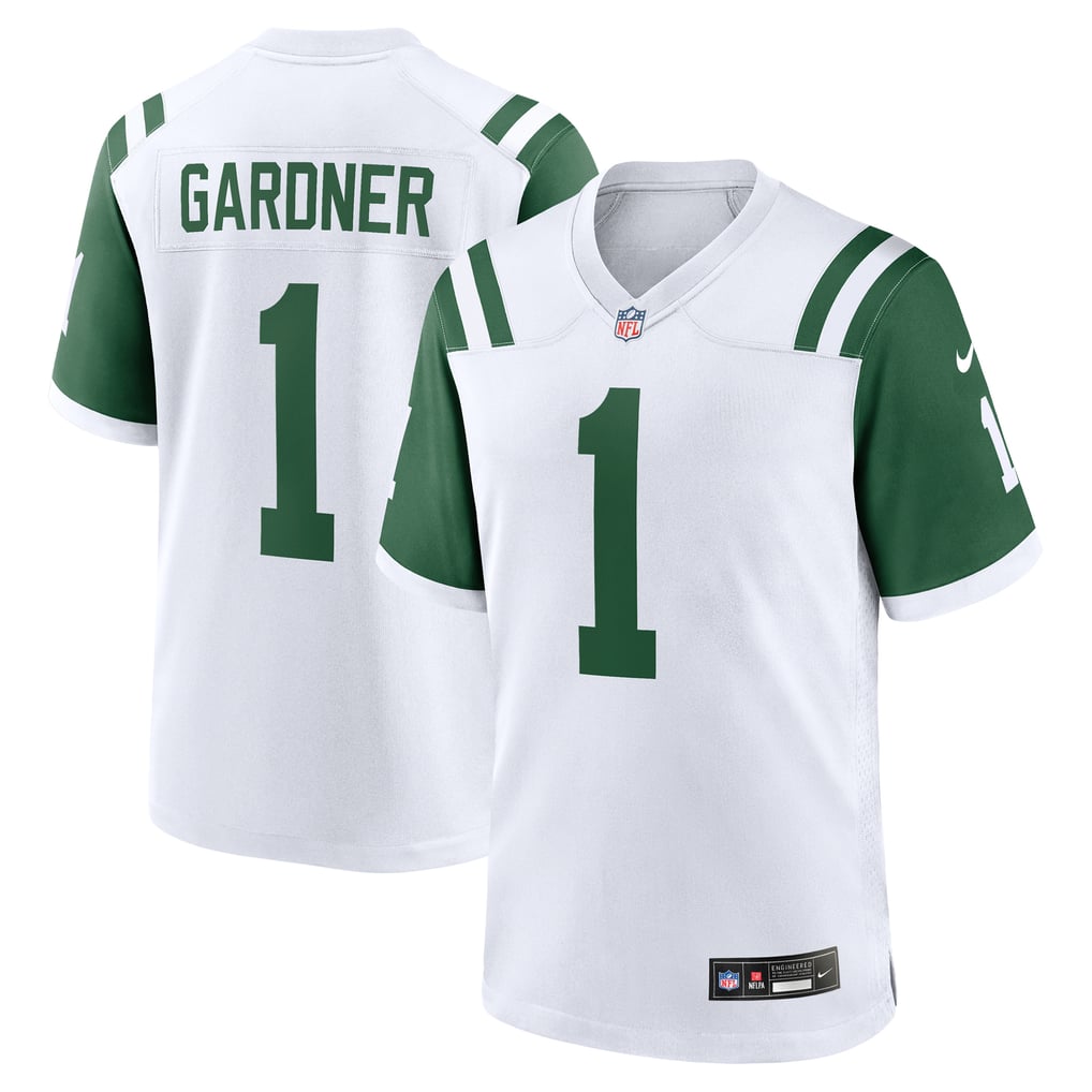 Men's New York Jets Ahmad Sauce Gardner Nike White Classic Alternate Game Jersey - Image 2