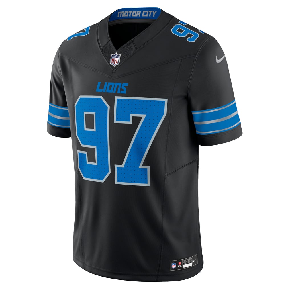 Men's Detroit Lions Aidan Hutchinson Nike Black 2nd Alternate Vapor F.U.S.E. Limited Jersey - Image 3