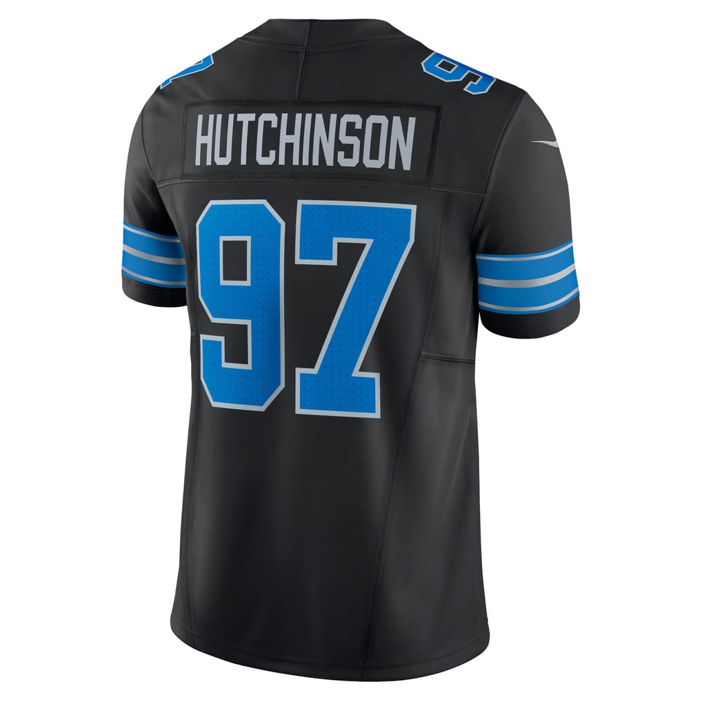 Men's Detroit Lions Aidan Hutchinson Nike Black 2nd Alternate Vapor F.U.S.E. Limited Jersey - Image 4