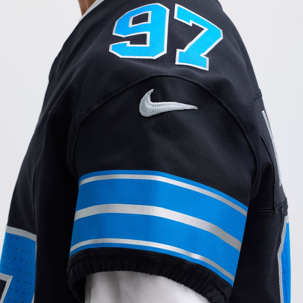 Men's Detroit Lions Aidan Hutchinson Nike Black Alternate Vapor F.U.S.E. Elite Jersey - Image 11