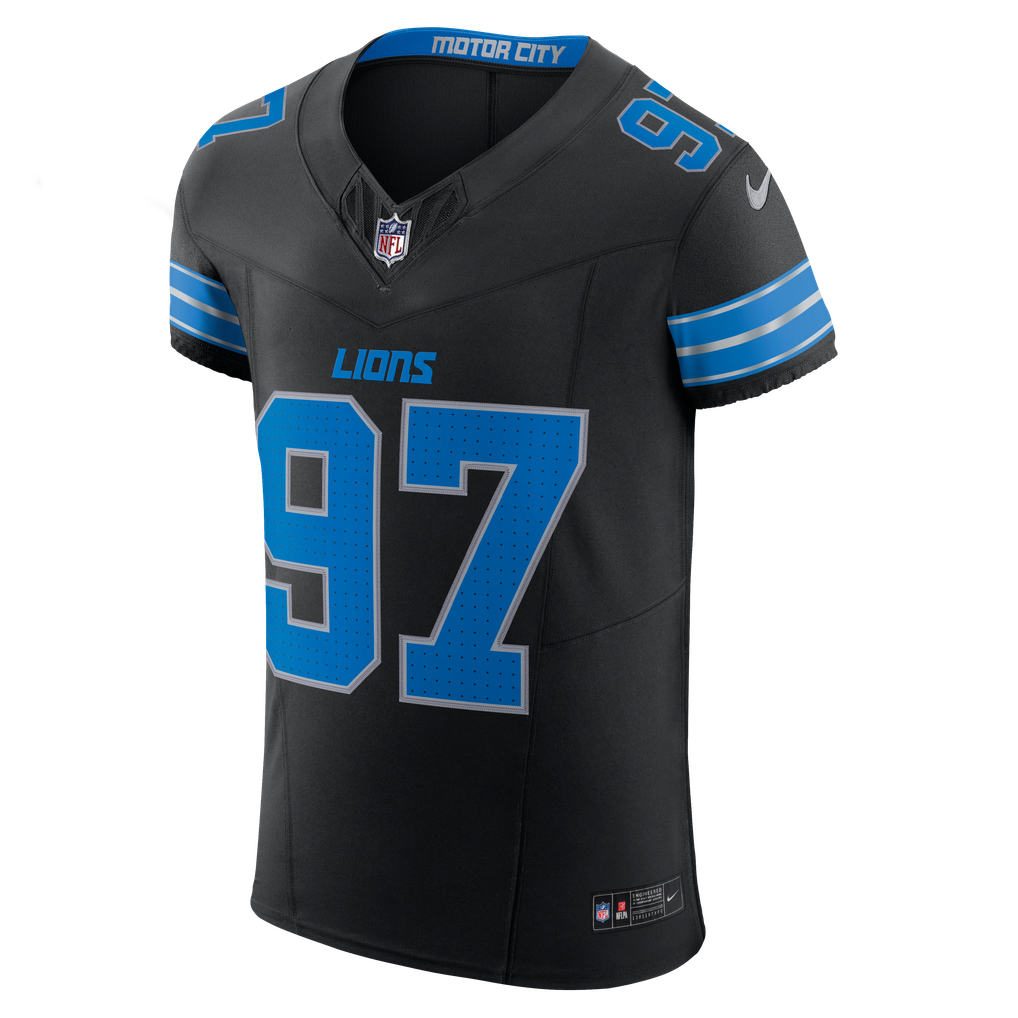 Men's Detroit Lions Aidan Hutchinson Nike Black Alternate Vapor F.U.S.E. Elite Jersey - Image 3