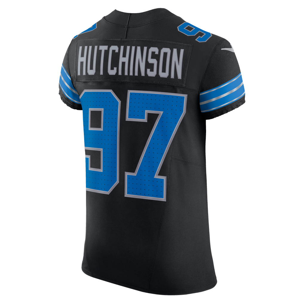 Men's Detroit Lions Aidan Hutchinson Nike Black Alternate Vapor F.U.S.E. Elite Jersey - Image 4