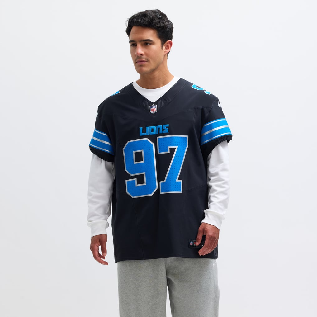 Men's Detroit Lions Aidan Hutchinson Nike Black Alternate Vapor F.U.S.E. Elite Jersey - Image 5