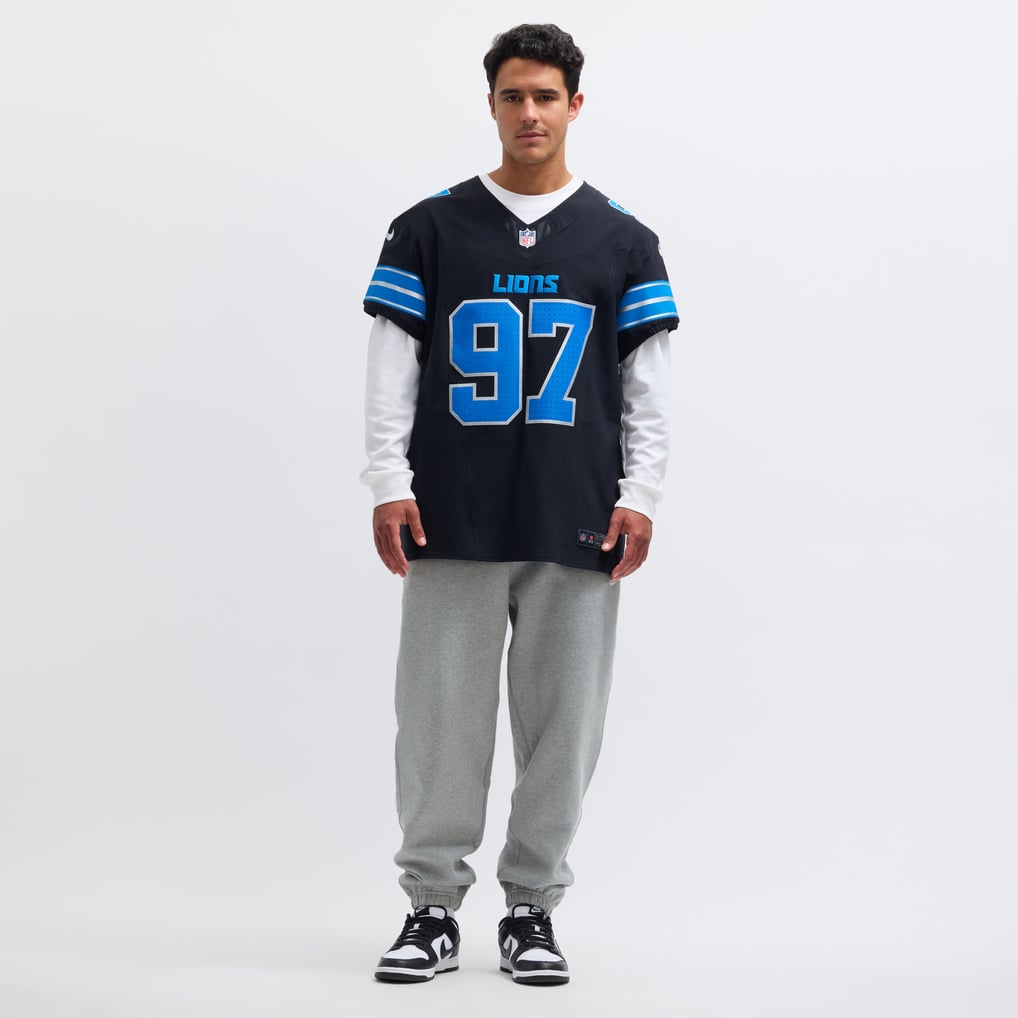 Men's Detroit Lions Aidan Hutchinson Nike Black Alternate Vapor F.U.S.E. Elite Jersey - Image 7