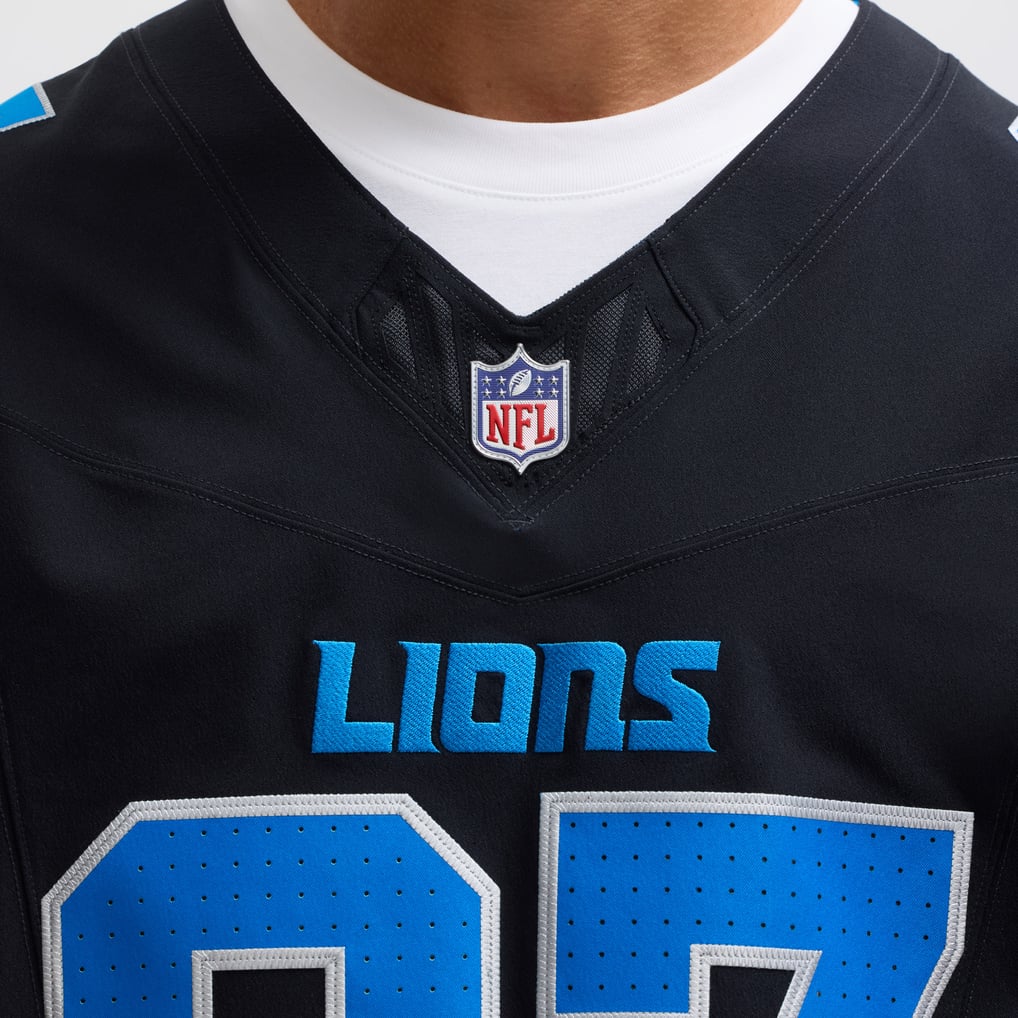 Men's Detroit Lions Aidan Hutchinson Nike Black Alternate Vapor F.U.S.E. Elite Jersey - Image 8