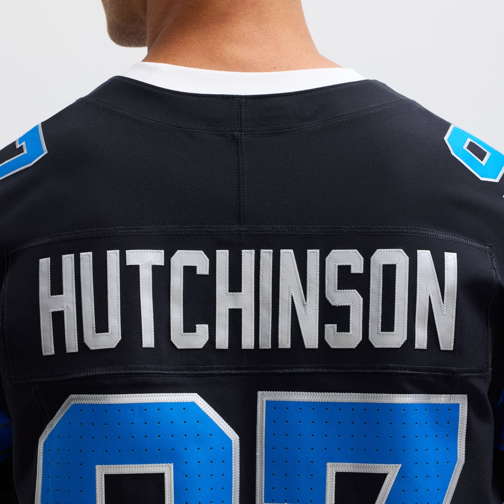 Men's Detroit Lions Aidan Hutchinson Nike Black Alternate Vapor F.U.S.E. Elite Jersey - Image 9