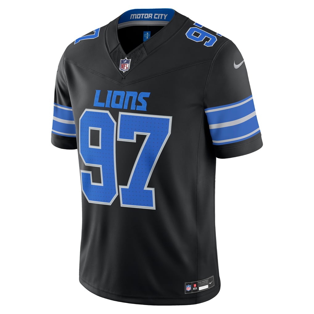 Men's Detroit Lions Aidan Hutchinson Nike Black Alternate Vapor F.U.S.E. Stitched Limited Jersey - Image 3