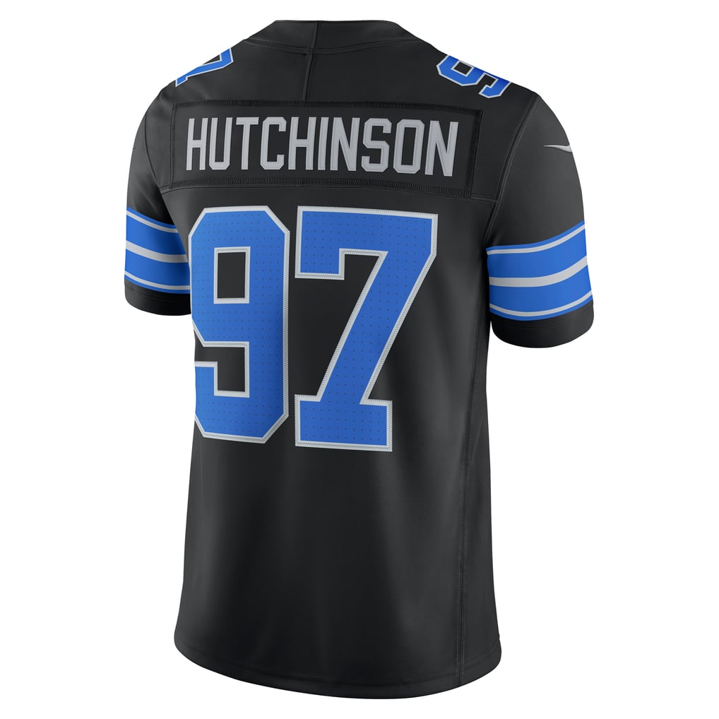 Men's Detroit Lions Aidan Hutchinson Nike Black Alternate Vapor F.U.S.E. Stitched Limited Jersey - Image 4