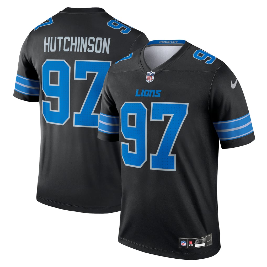 Men's Detroit Lions Aidan Hutchinson Nike Black Legend Player Performance Top - Image 1
