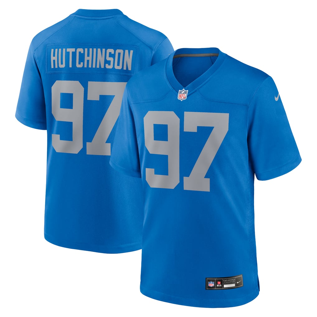 Men's Detroit Lions Aidan Hutchinson Nike  Blue Alternate Game Jersey - Image 2