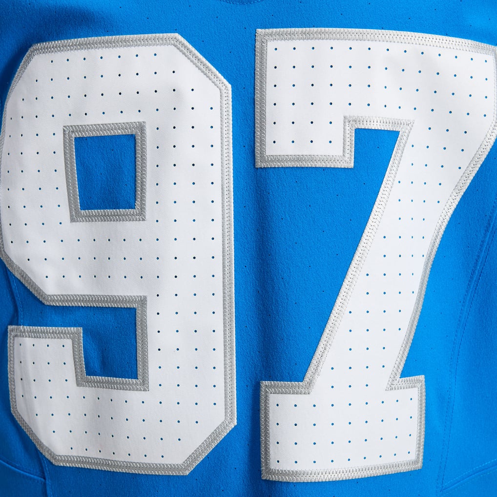 Men's Detroit Lions Aidan Hutchinson Nike Blue Alternate Vapor F.U.S.E. Elite Jersey - Image 12