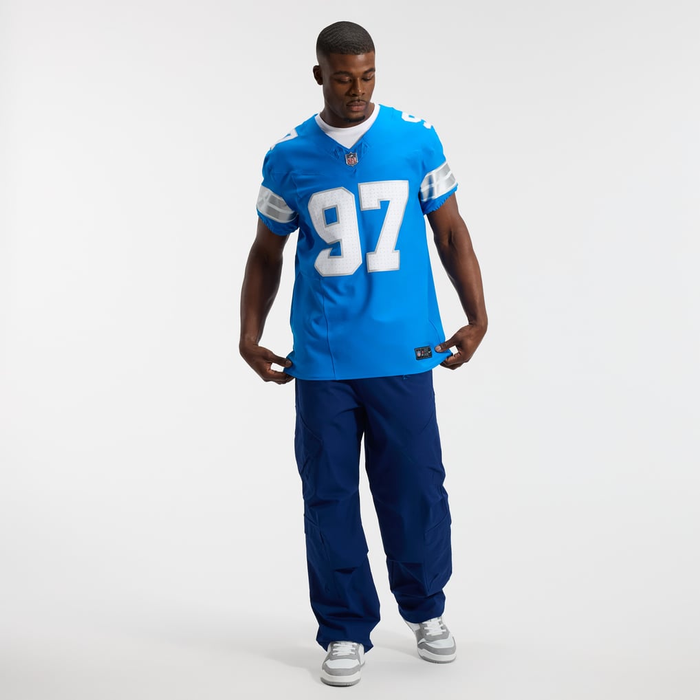 Men's Detroit Lions Aidan Hutchinson Nike Blue Alternate Vapor F.U.S.E. Elite Jersey - Image 5