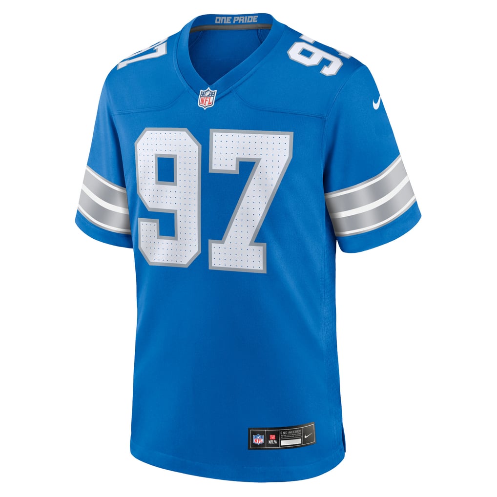 Men's Detroit Lions Aidan Hutchinson Nike Blue Game Jersey - Image 3