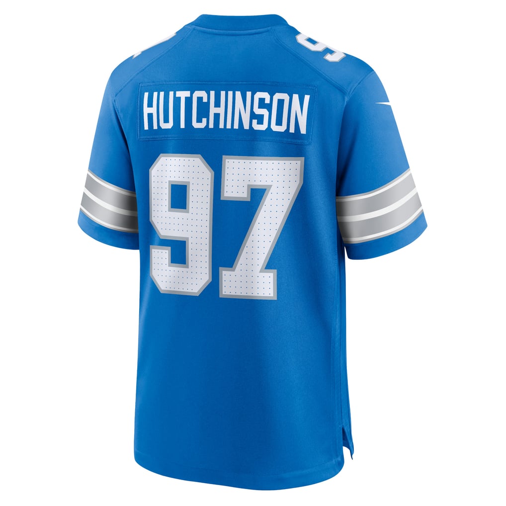 Men's Detroit Lions Aidan Hutchinson Nike Blue Game Jersey - Image 4