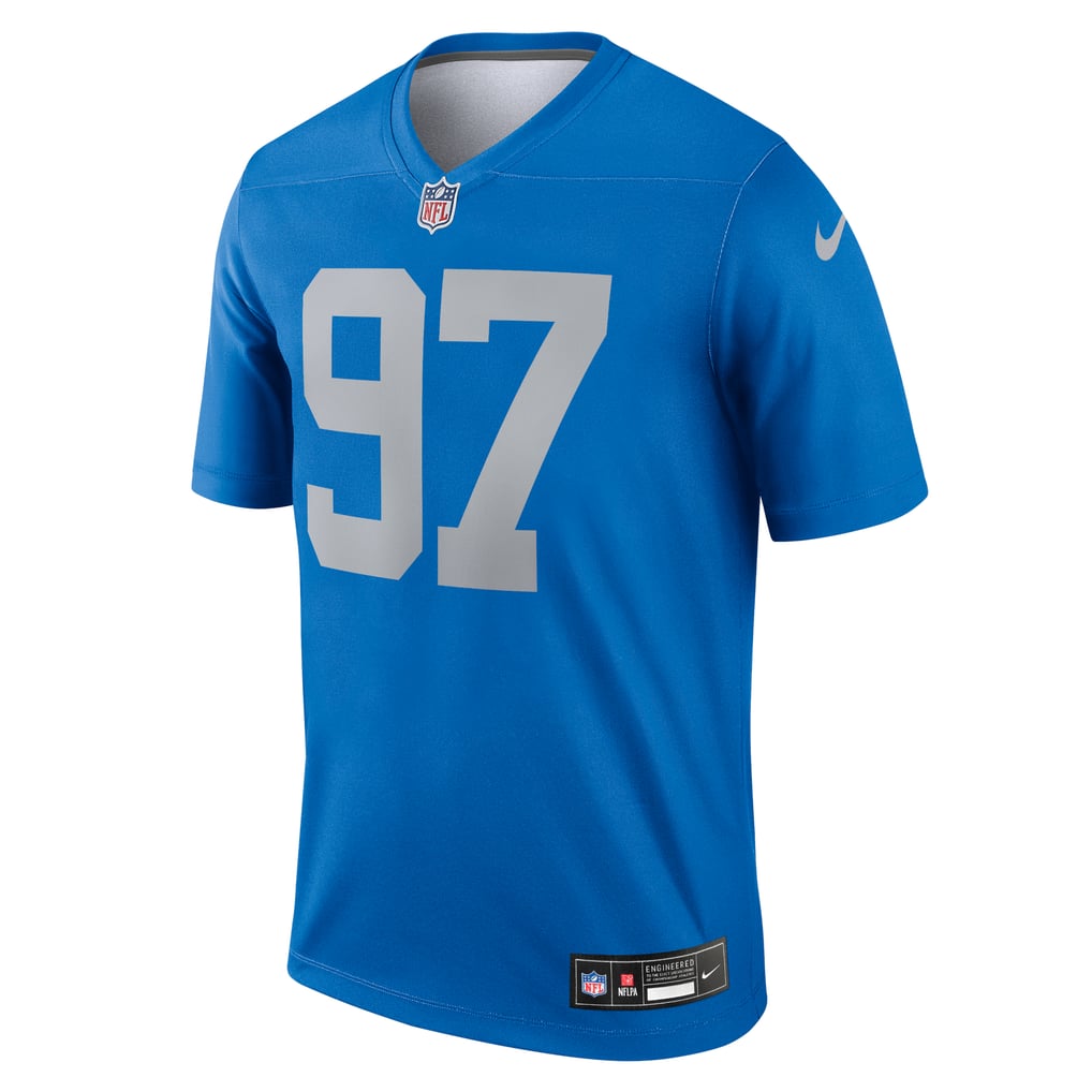 Men's Detroit Lions Aidan Hutchinson Nike Blue Legend Player Performance Top - Image 3