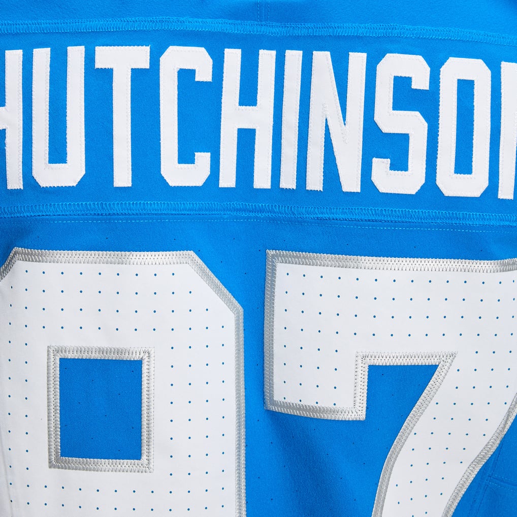 Men's Detroit Lions Aidan Hutchinson Nike Blue Team Vapor F.U.S.E. Elite Jersey - Image 13