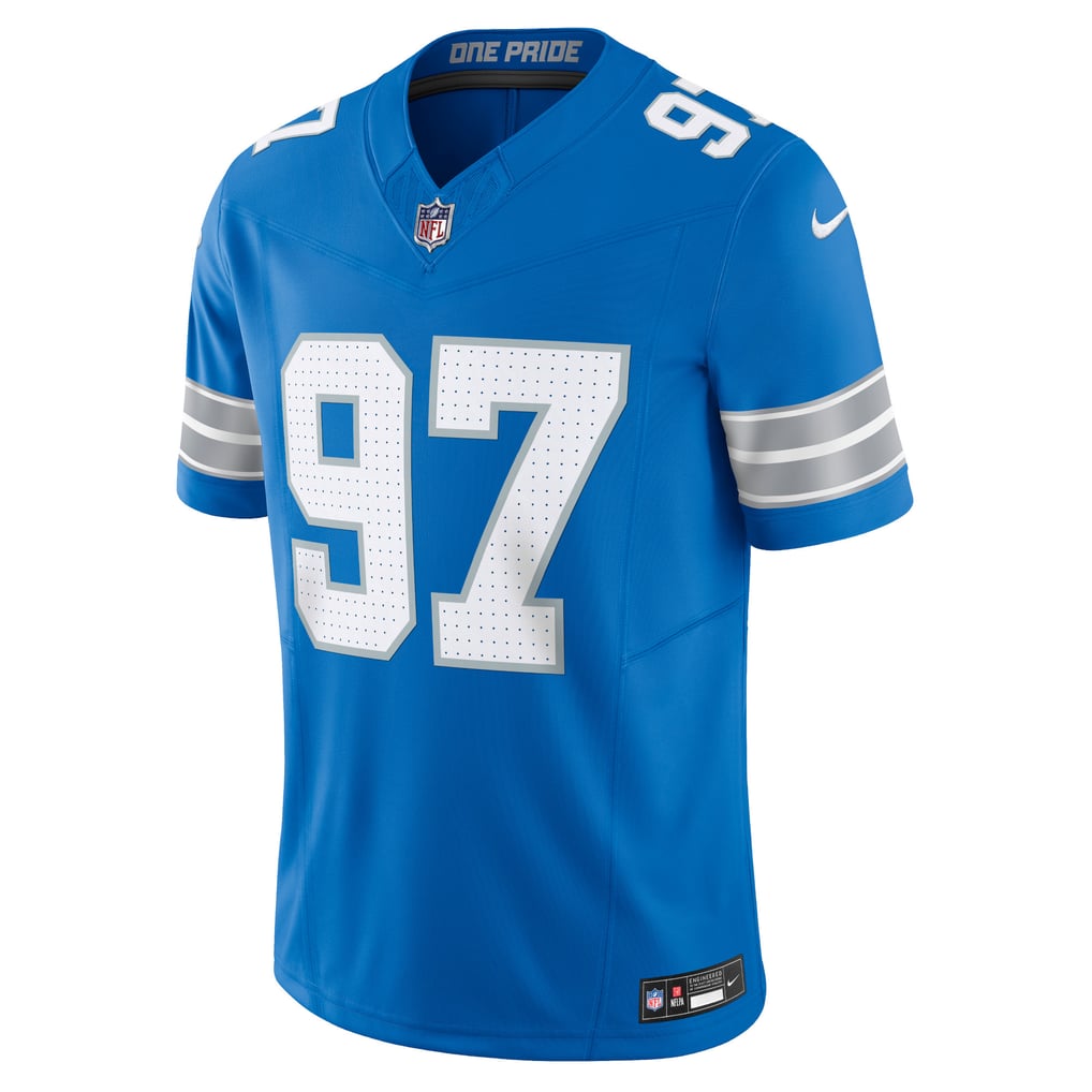 Men's Detroit Lions Aidan Hutchinson Nike Blue Team Vapor F.U.S.E. Limited Jersey - Image 3