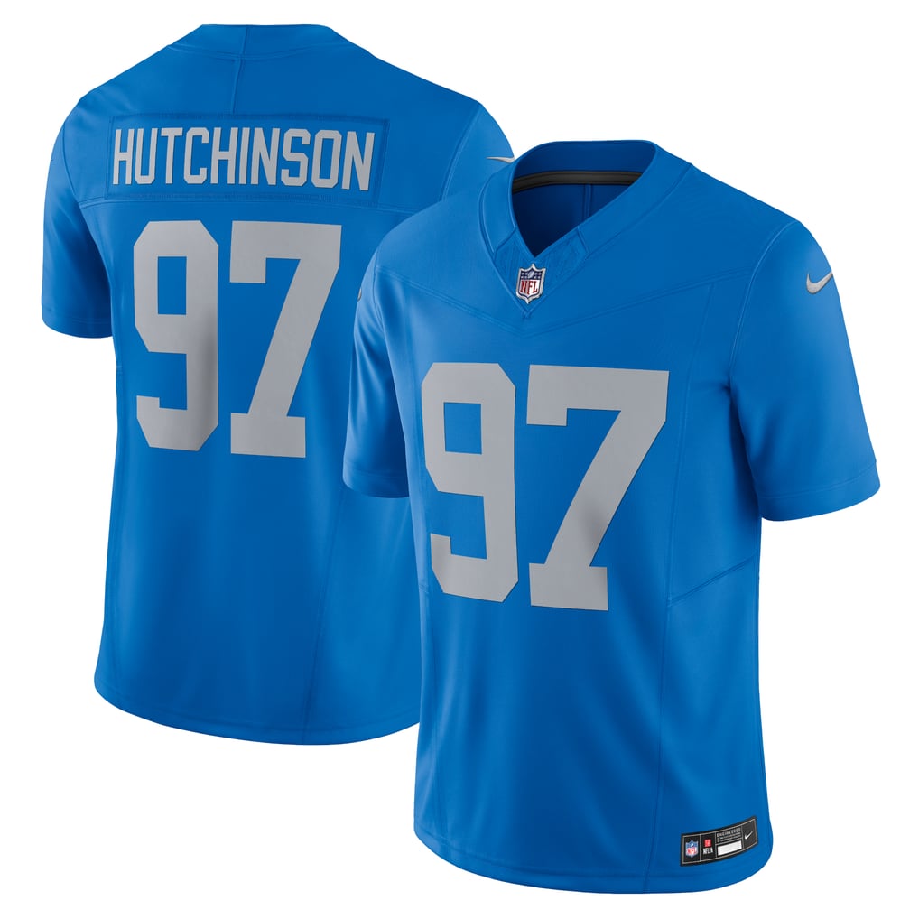 Men's Detroit Lions Aidan Hutchinson Nike Blue Vapor F.U.S.E. Alternate Limited Jersey - Image 1