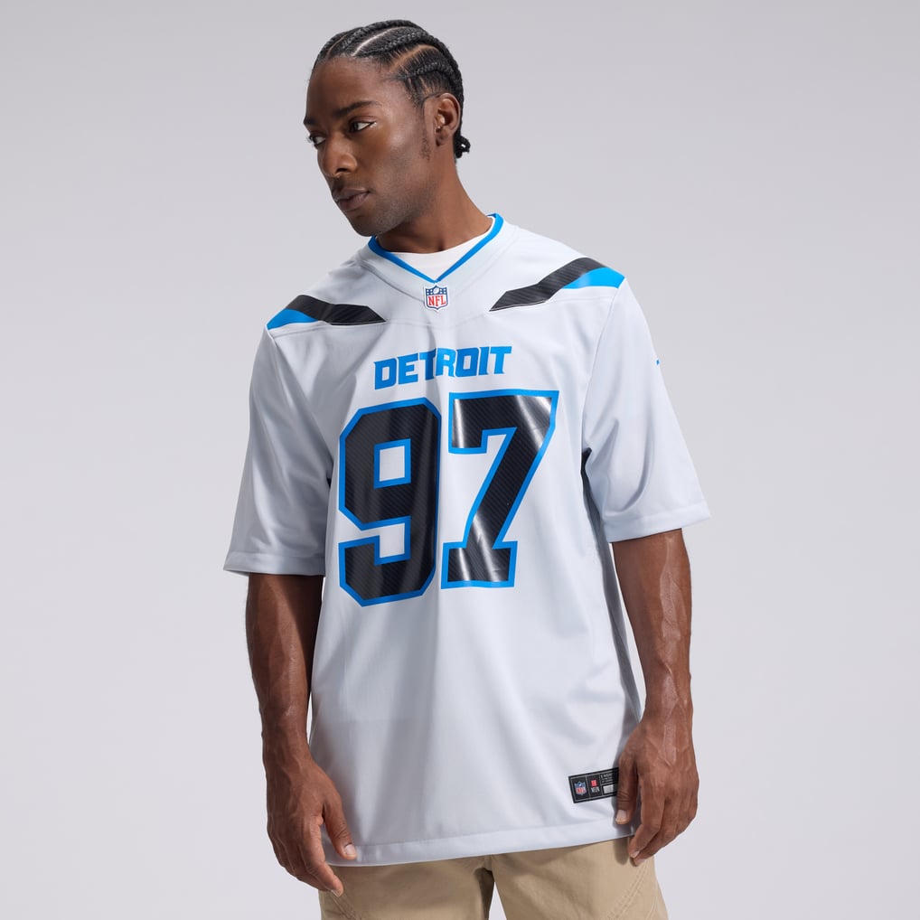 Men's Detroit Lions Aidan Hutchinson Nike Silver 2026 Rivalries Collection Game Jersey - Image 3