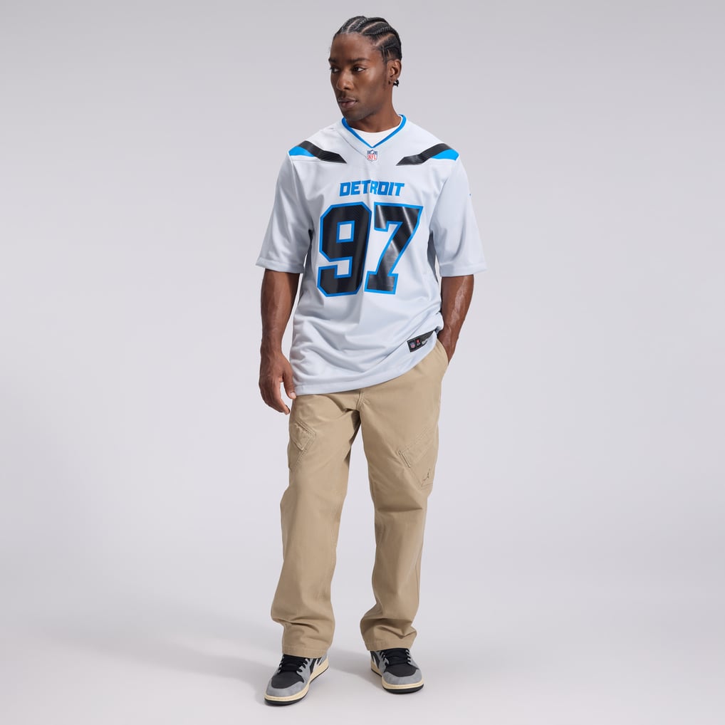 Men's Detroit Lions Aidan Hutchinson Nike Silver 2026 Rivalries Collection Game Jersey - Image 5