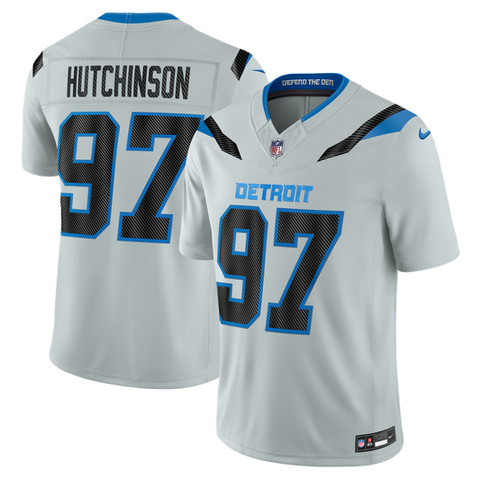 Men's Detroit Lions Aidan Hutchinson Nike Silver 2026 Rivalries Collection Stitched Limited Jersey - Image 1