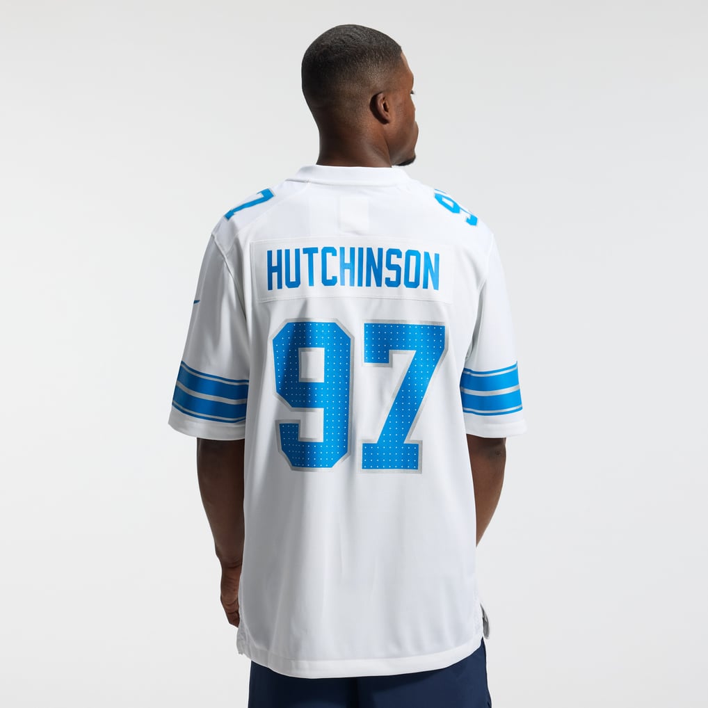 Men's Detroit Lions Aidan Hutchinson Nike White Game Jersey - Image 4