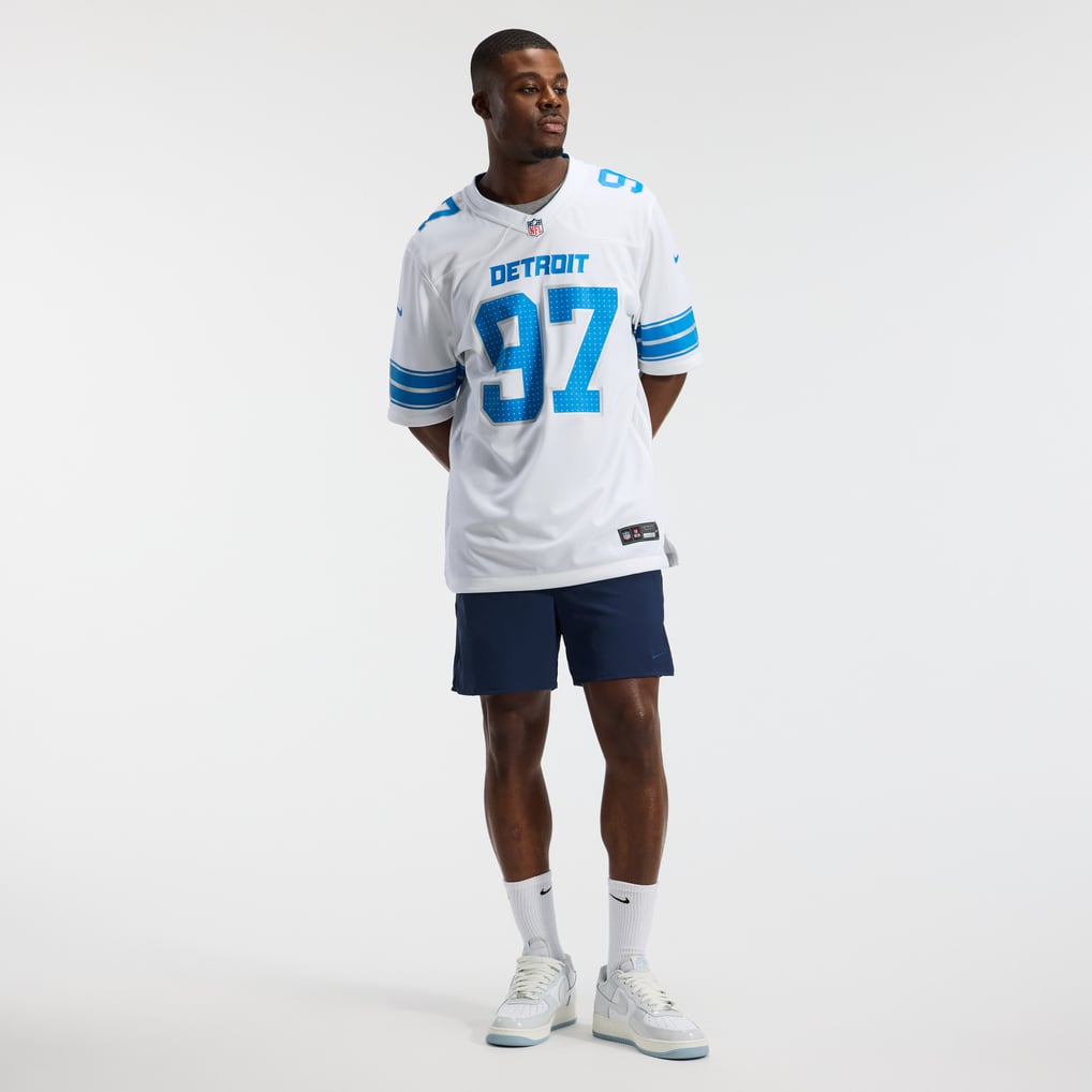 Men's Detroit Lions Aidan Hutchinson Nike White Game Jersey - Image 5