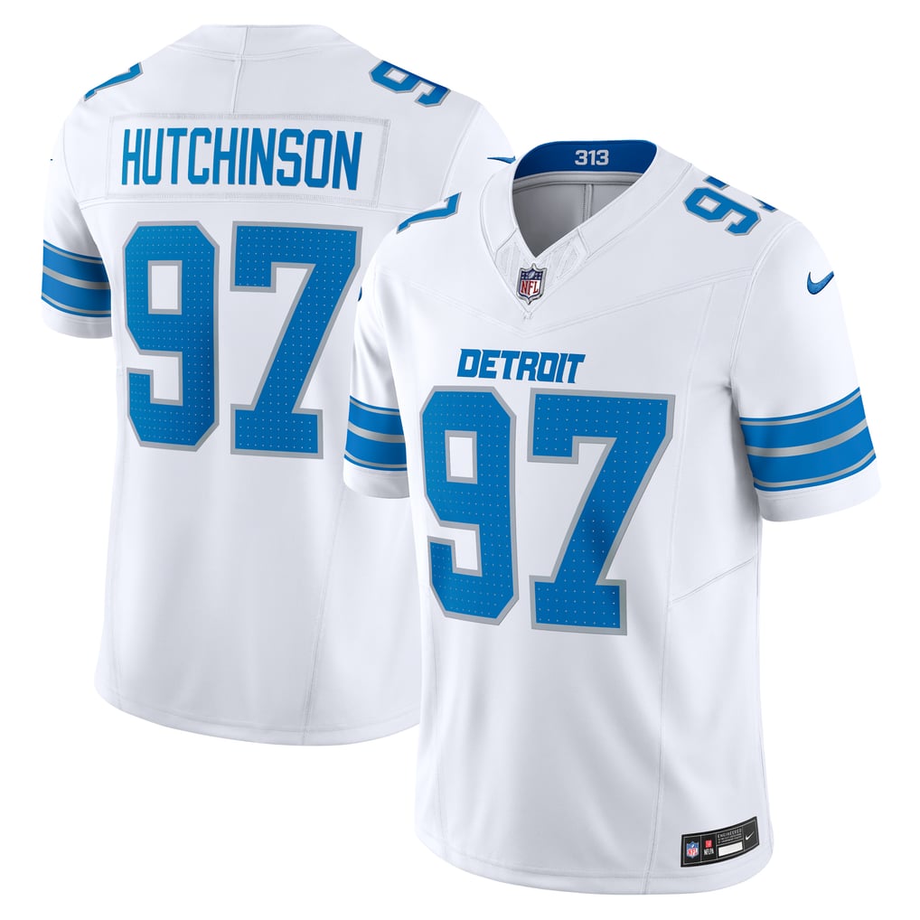 Men's Detroit Lions Aidan Hutchinson Nike White Vapor F.U.S.E. Limited Jersey - Image 1