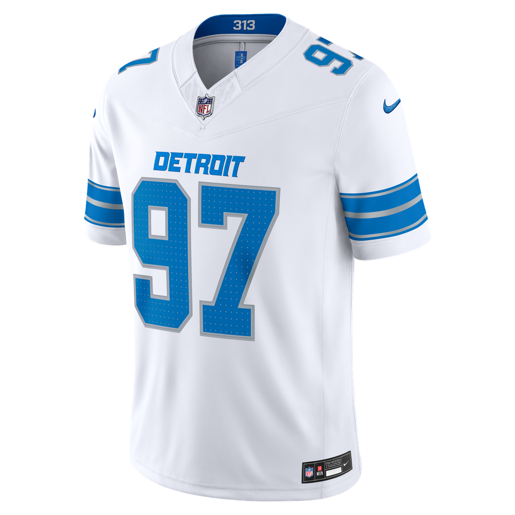Men's Detroit Lions Aidan Hutchinson Nike White Vapor F.U.S.E. Stitched Limited Jersey - Image 3