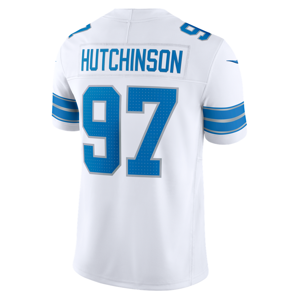 Men's Detroit Lions Aidan Hutchinson Nike White Vapor F.U.S.E. Stitched Limited Jersey - Image 4
