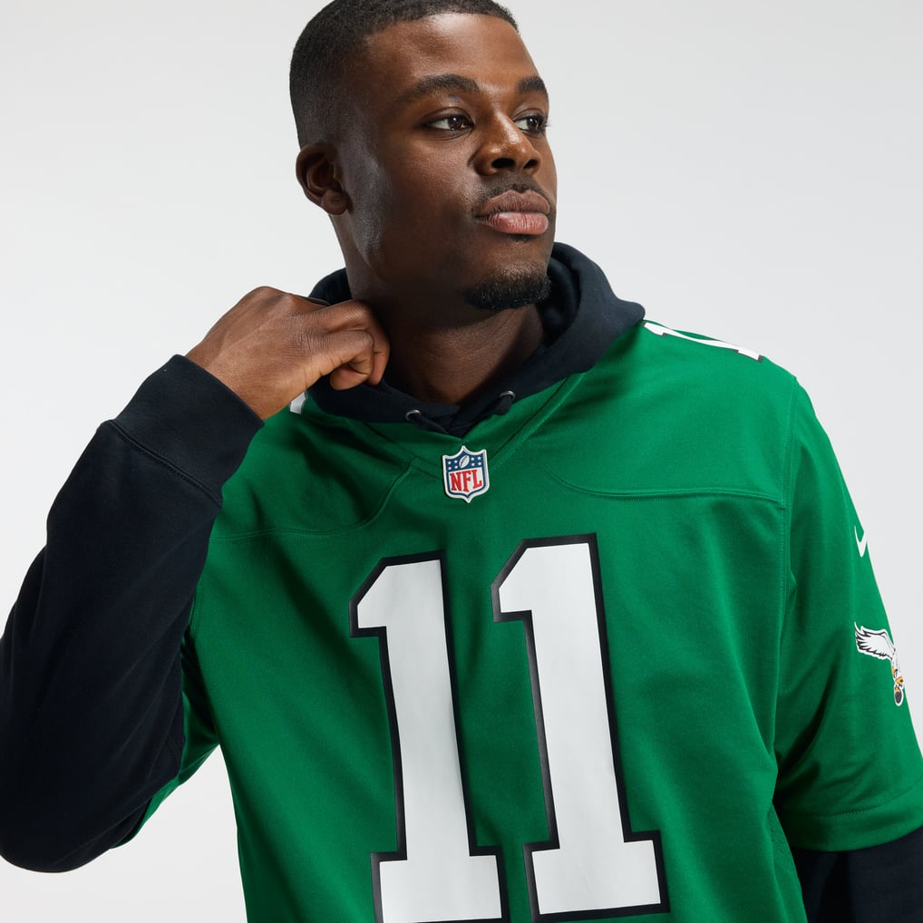 Men's Philadelphia Eagles A.J. Brown Nike Kelly Green Alternate Game Player Jersey - Image 11