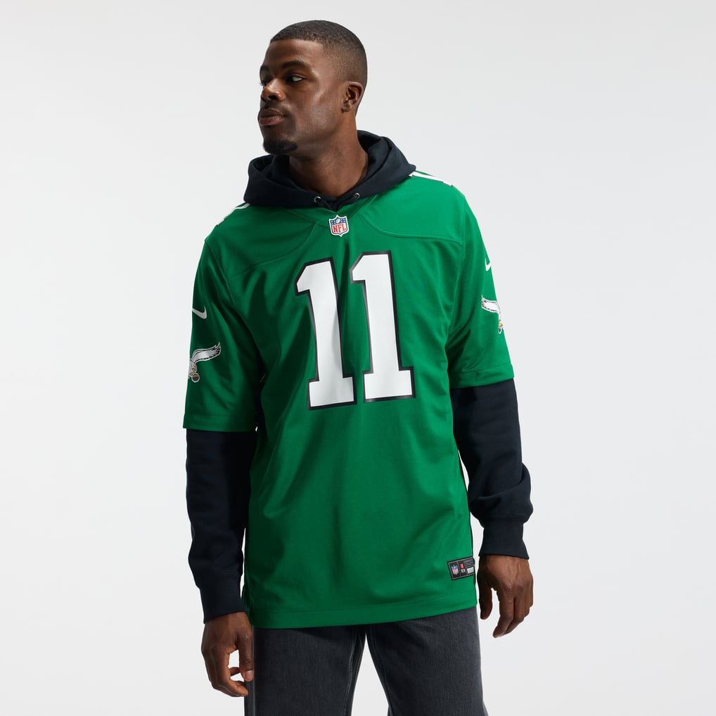 Men's Philadelphia Eagles A.J. Brown Nike Kelly Green Alternate Game Player Jersey - Image 3