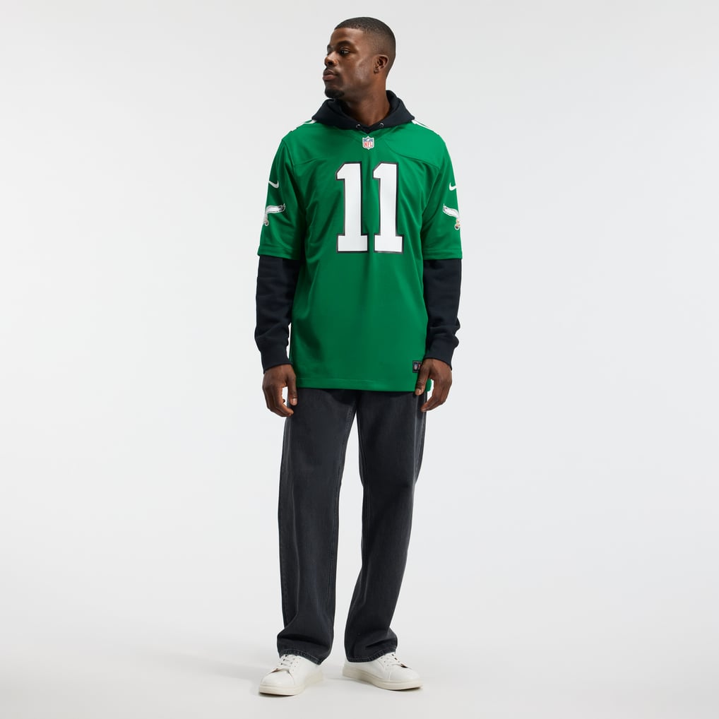Men's Philadelphia Eagles A.J. Brown Nike Kelly Green Alternate Game Player Jersey - Image 5