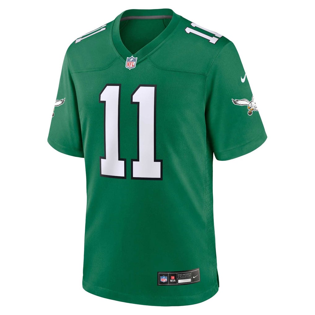 Men's Philadelphia Eagles A.J. Brown Nike Kelly Green Alternate Game Player Jersey - Image 7