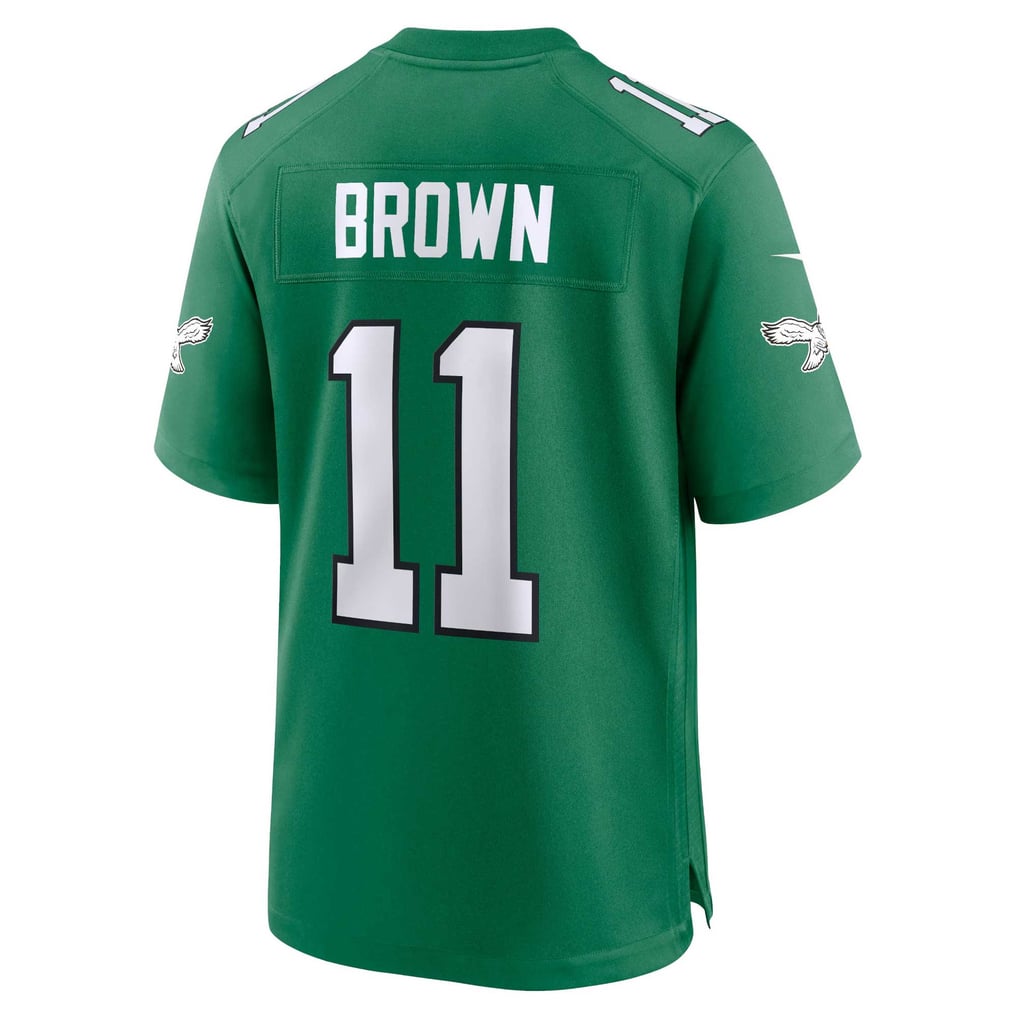 Men's Philadelphia Eagles A.J. Brown Nike Kelly Green Alternate Game Player Jersey - Image 8