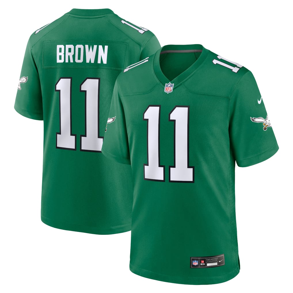 Men's Philadelphia Eagles A.J. Brown Nike Kelly Green Alternate Game Player Jersey - Image 1