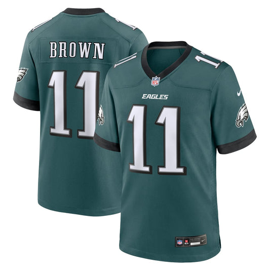Men's Philadelphia Eagles A.J. Brown Nike Midnight Green Team Game Jersey - Image 1
