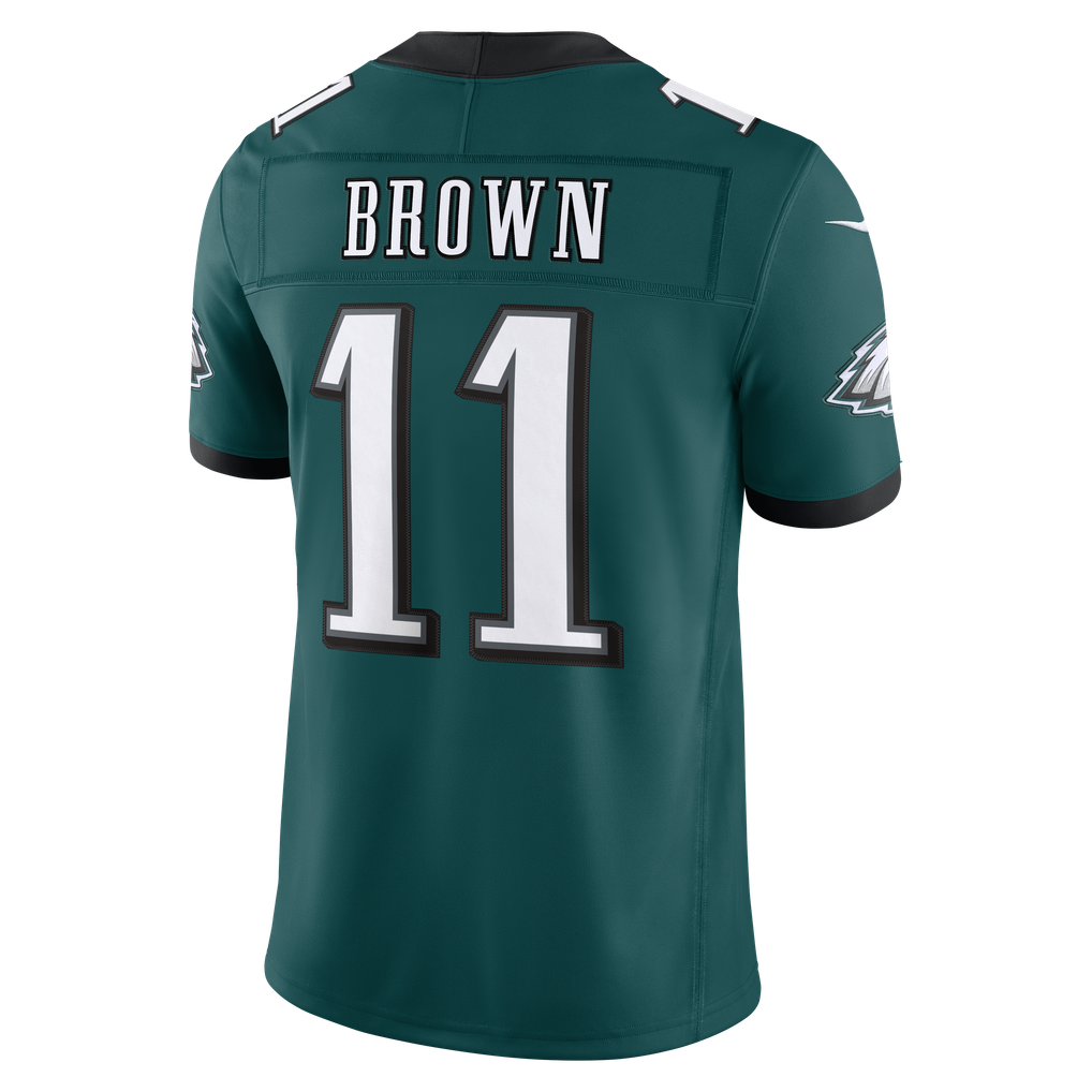 Men's Philadelphia Eagles A.J. Brown Nike Midnight Green Team Vapor F.U.S.E. Stitched Limited Jersey - Image 4
