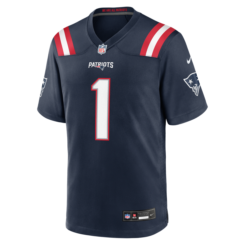 Men's New England Patriots A.J. Brown Nike Navy Team Game Jersey - Image 5