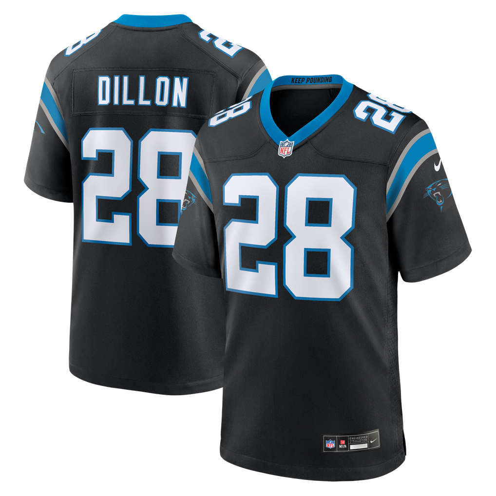 Men's Carolina Panthers AJ Dillon Nike Black Team Game Jersey - Image 2